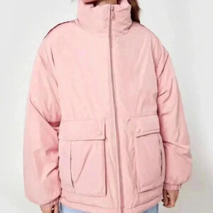 Free People We The Free Duvet Bomber Puffer Jacket Faded Rose Pink Size Small